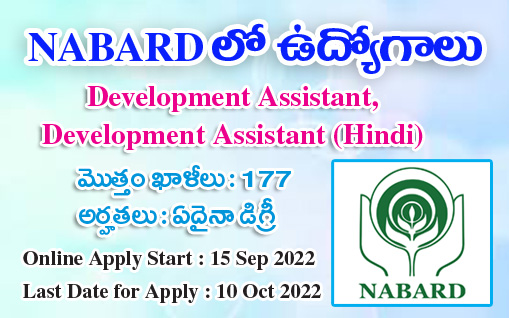 Development Assistant Jobs in NABARD