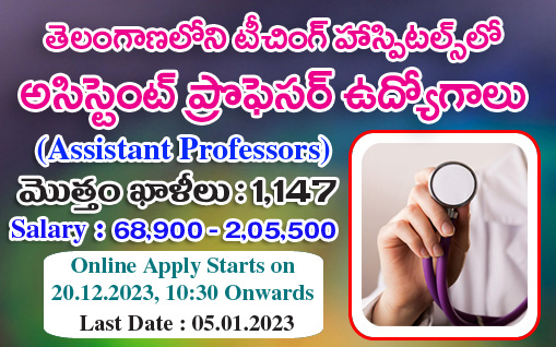 Assistant Proffessors Jobs in Telangana