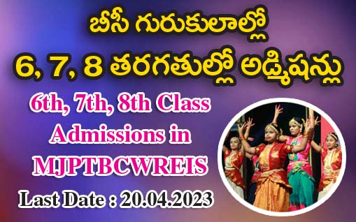 6th to 8th Admissions in MJPTBCWREIS