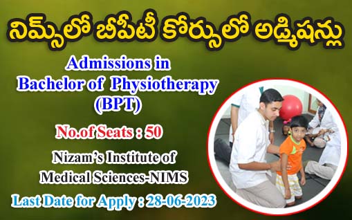 Admissions in BPT NIMS